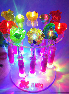 发光棒棒糖呆萌LED酒吧夜场ktv玫瑰话梅七彩闪光儿童七夕创意糖果
