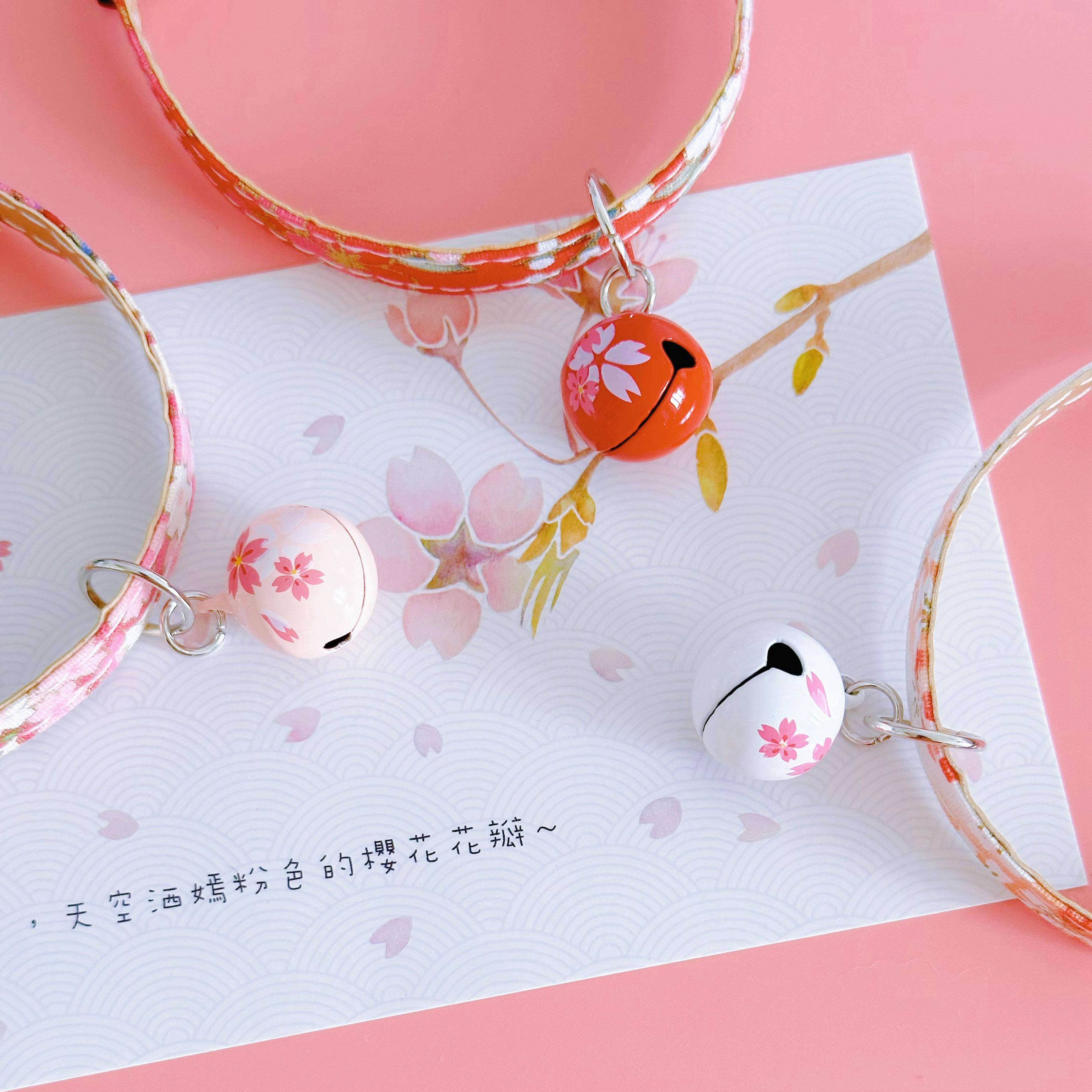 可调节宠物项圈猫咪狗狗铃铛樱花项圈猫脖圈项链猫颈饰宠物猫幼犬