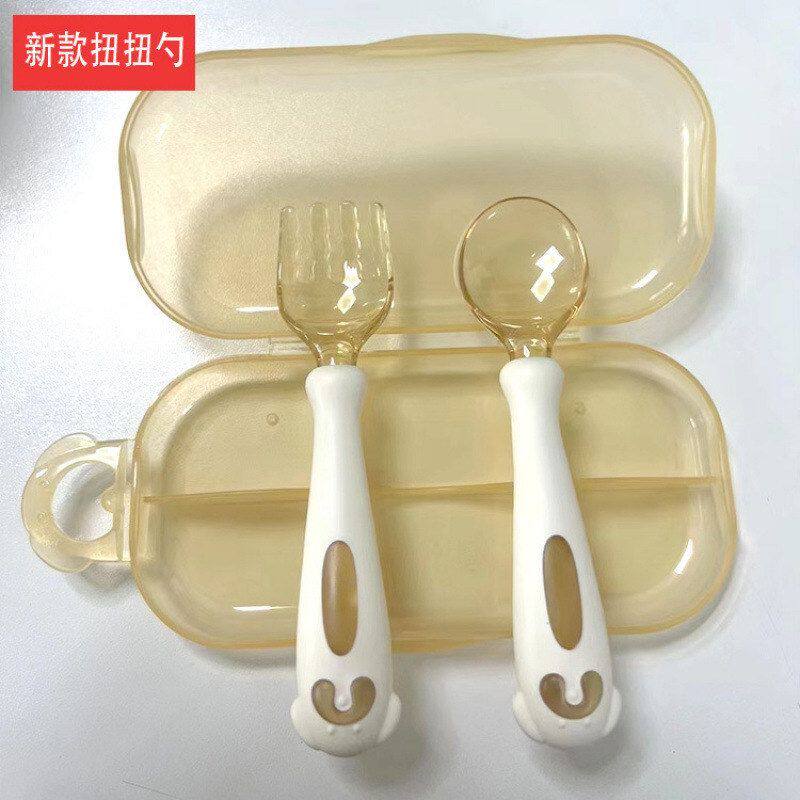 自主弯头叉弯弯勺套装儿童训练套装吃饭学进食宝宝婴儿辅食勺子