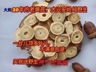 东北大兴安岭特产野生黄芪片一斤北黄芪根大约20年黄芪泡水煲汤