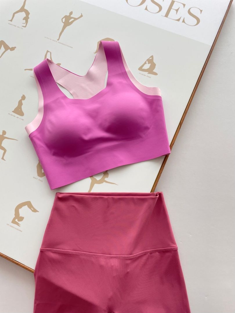 裸感运动一体式美背固定罩杯普拉提瑜伽健身背心587