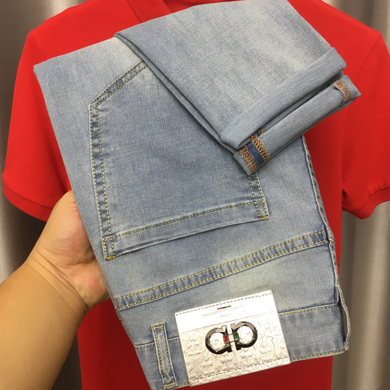 ZERODEGREENORTH 남성 청바지 신상 하이엔드 밝은 컬러의 팬츠 슬림핏 남성 트렌드