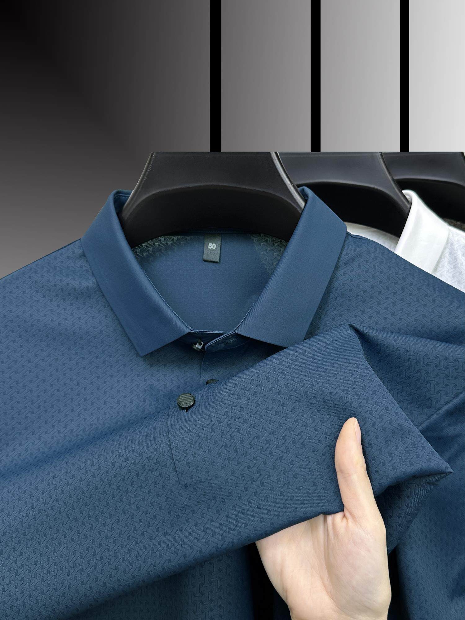 ZERODEGREENORTH 신제품 출시 밑단 슬릿 티셔츠 반팔 아이스 실크 쿨 폴로 셔츠 캐주얼 남성