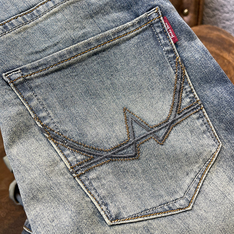 ZERODEGREENORTH 레트로 향수 워싱 청바지 남성 스트레치 슬림 스몰 스트레이트 올 매치 팬츠