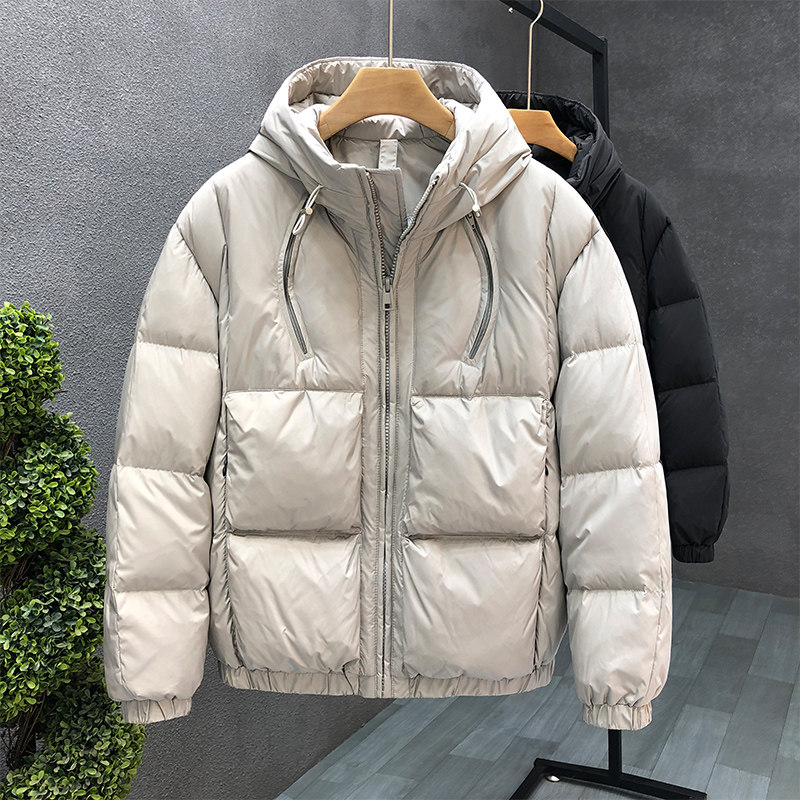 ZERODEGREENORTH 겨울 다운 재킷 남성 잘생긴 후드 라이트 다운 재킷 푹신하고 따뜻한 캐주얼