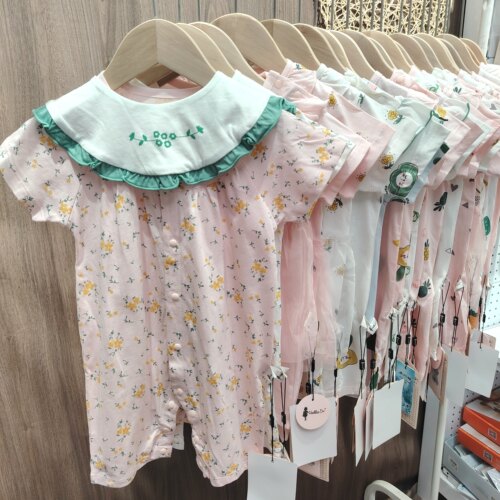 衣拉拉hellodr婴儿衣服夏季0-1岁宝宝连体衣女童短袖纯棉爬服哈衣