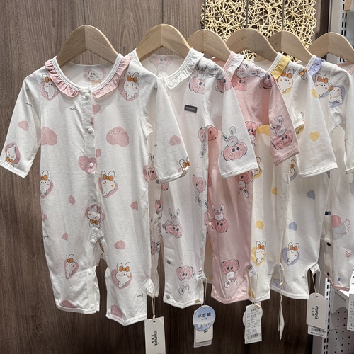 （49两件）木木乐婴儿衣服女宝宝纯棉薄款长袖连体衣夏季空调睡衣