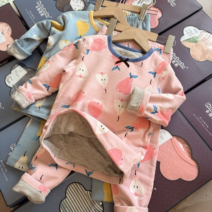 处理样衣卡布丢丢儿童保暖内衣套装女童秋冬季双层加厚秋衣秋裤