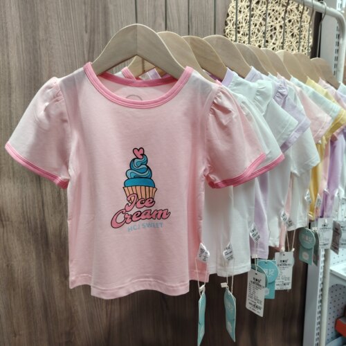 花草记儿童短袖T恤夏季女童纯棉半袖上衣婴儿宝宝打底衫1-5岁女孩