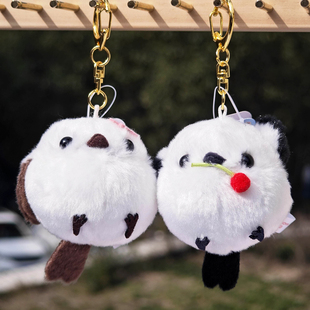 日本正版AMUSE包包挂件钥匙扣吊坠长尾山雀雪绒鸟小鸟玩偶公仔