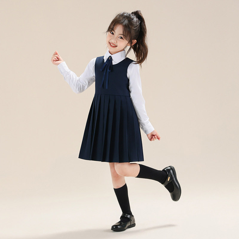 女童学院风JK百褶连衣裙秋新款