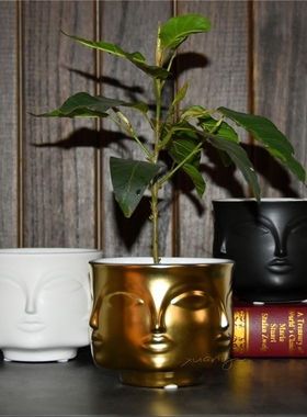 出口美国多面人脸收纳罐 多面缪斯小花瓶 美国设计师JA摆件装饰品