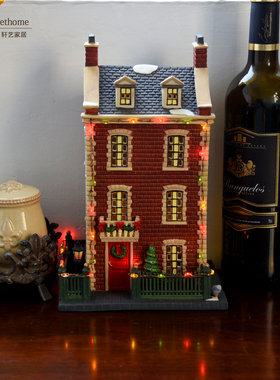 外单陶瓷摆件 房子造型小夜灯 城堡装饰摆设 欧式老货家居礼品