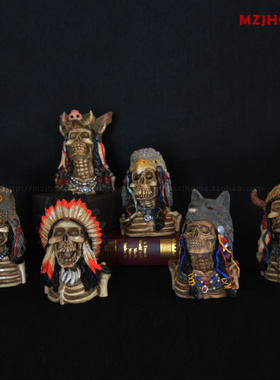 摆件桌面人物树脂印第安