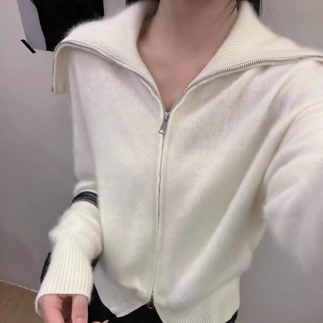 拉绒针织毛衣外套女秋冬新款上衣