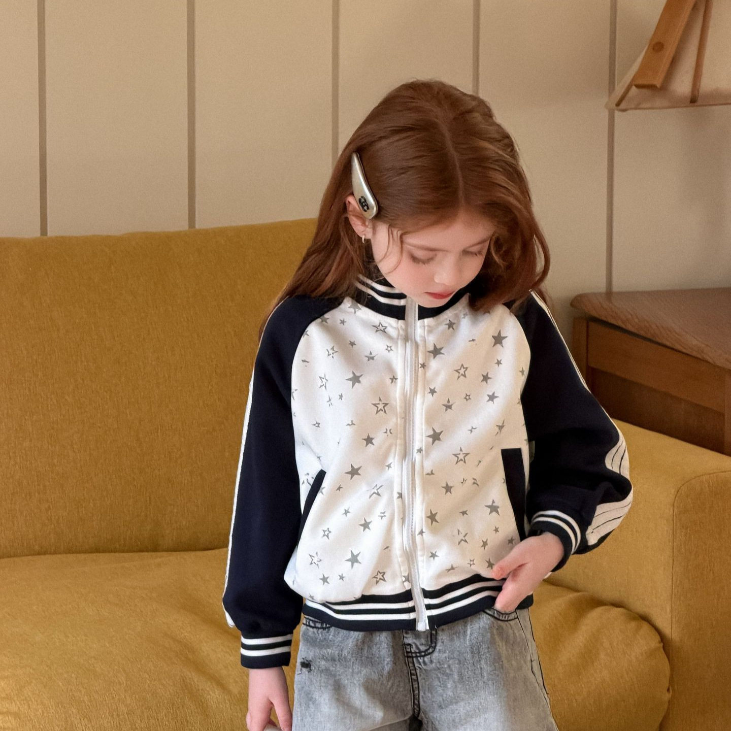 国内代购87051美式棒球外套普通外套B类中长款针织布女休闲圆领春,童装/婴儿装/亲子装,普通外套,淘宝优惠券,粉丝福利购,淘宝优惠卷