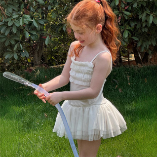 2025夏季女童芭蕾舞网纱吊带裙 女童连档泳衣 可外穿泳衣公主裙