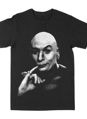 王牌大贱谍电影邪恶博士印花美式复古男女vintage风oversize短袖