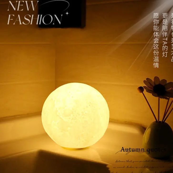 ins小物件网红月球小夜灯卧室宿舍床头夜晚装饰创意led节能睡眠灯