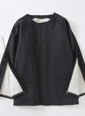 秋冬护理服PICC置管骨折透析穿的衣服专用病号服老人加厚保暖睡衣