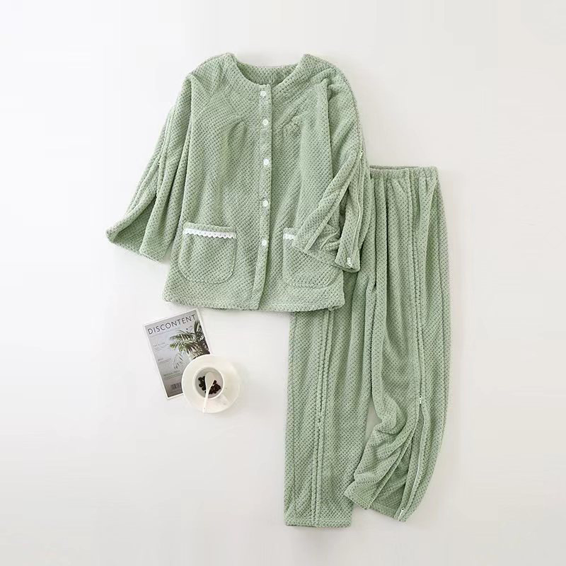 骨折护理服加绒保暖全开式易穿脱