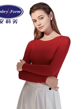 【氨基酸暖肤衣】安莉芳秋冬抗菌秋衣秋裤女本命年大红色内衣套装