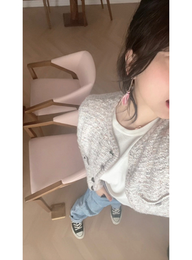 复古少女风珍珠女流苏长款耳环
