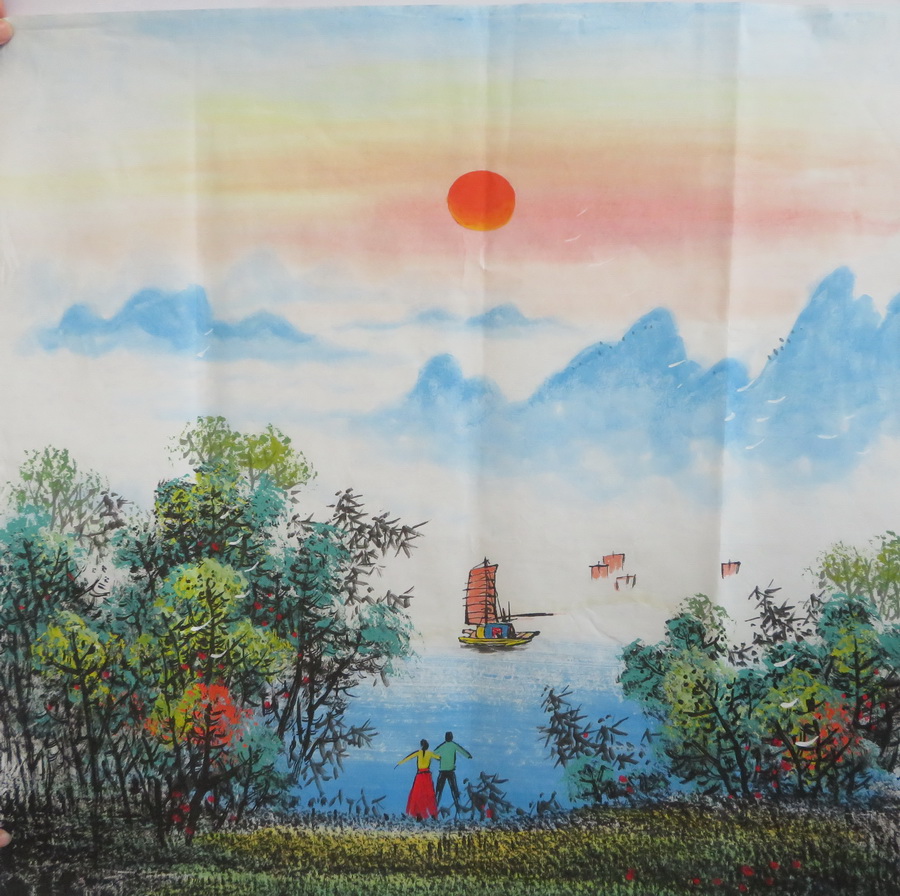 水墨国画山水鸿运当头客厅字画装饰挂画四尺斗方手绘特HG2030834