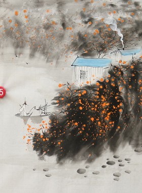 手绘禅意人物山水画国画小品斗方字画客厅装饰挂画特价HB57915