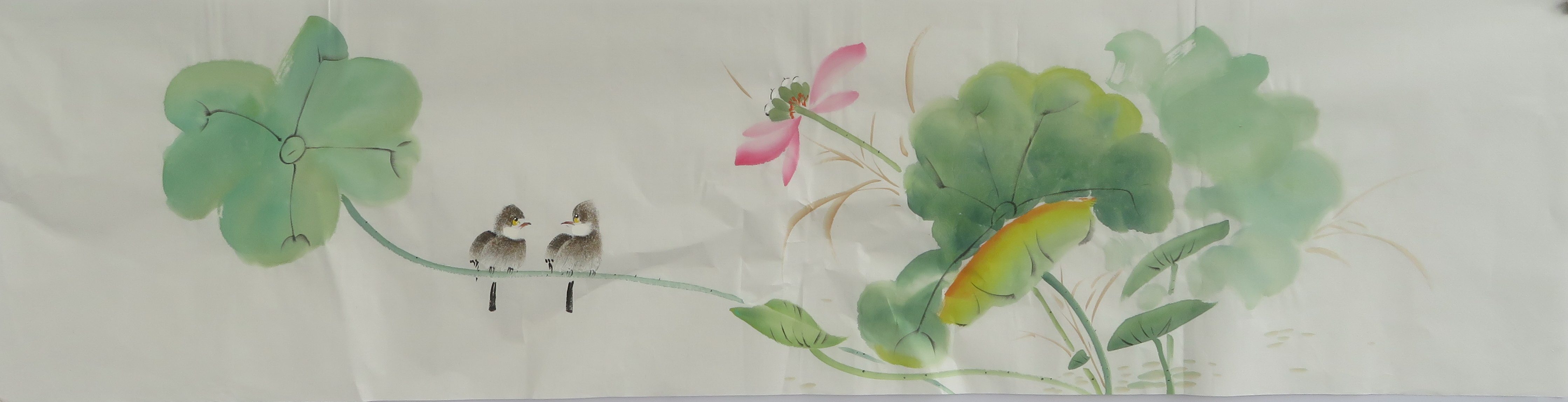 手绘花鸟国画 字画客厅装饰画 特价 水墨横幅写意 无款画芯e43