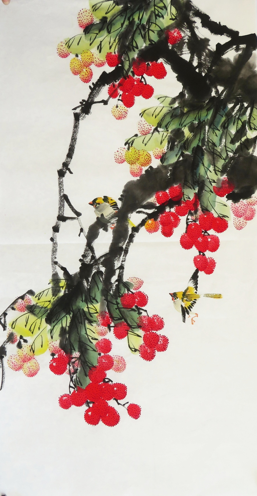 手绘桃花山水国画客厅风水字画装饰挂画特价三尺中堂hl2080901-20