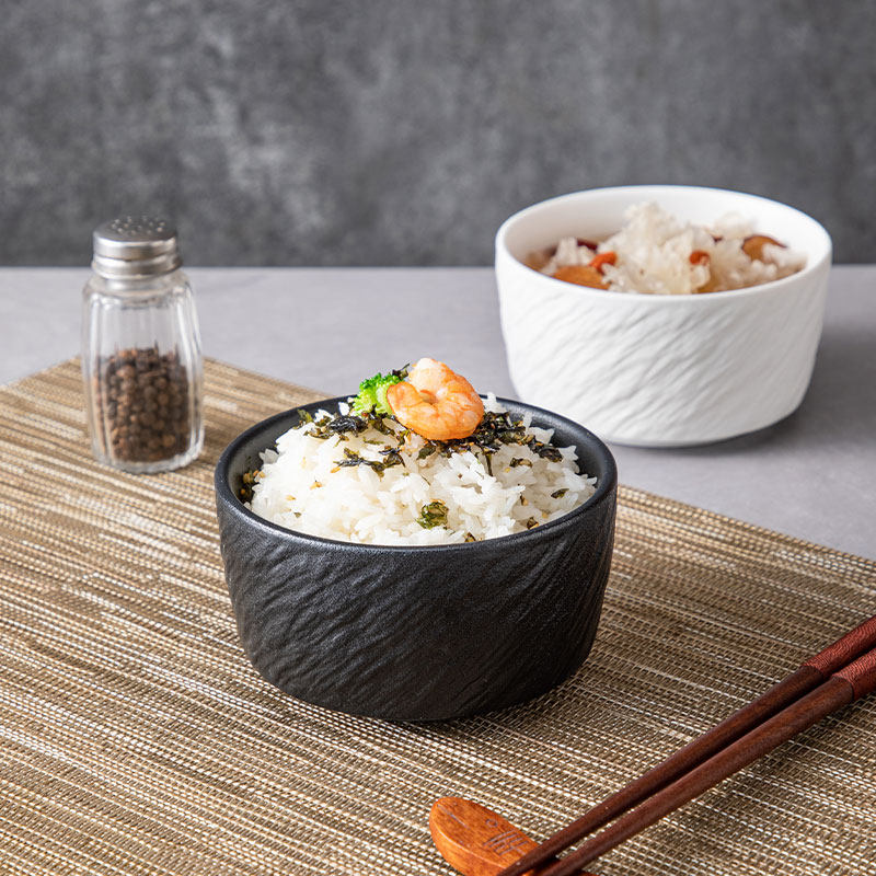 釉下彩岩石纹直身家用日式米饭碗