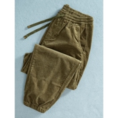 日系灯芯绒束脚裤 男士 潮流百搭加绒加厚休闲裤 秋冬季 宽松束脚裤 子