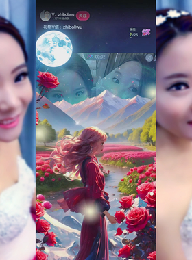 花海女神声音手机直播礼物 ae模板素材转场 动画制作svga动图间