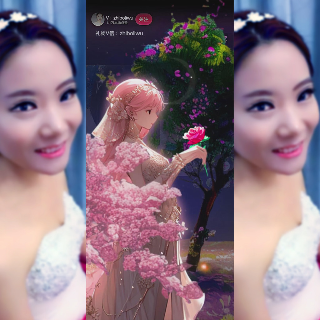月下美人声音手机直播礼物 ae模板素材转场 加粉动画制作svga美女