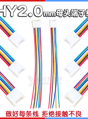 HY2.0mm带锁扣单头端子线 2p3p4p5p6p7p8p9p10p母头电子线10/20cm