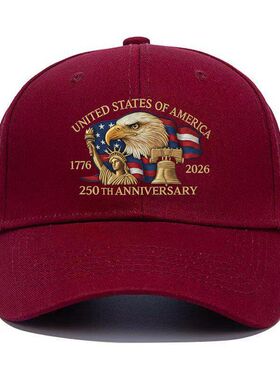 250th Anniversary Hat鹰与自由纪念帽跨境美国棒球帽印刷鸭舌帽