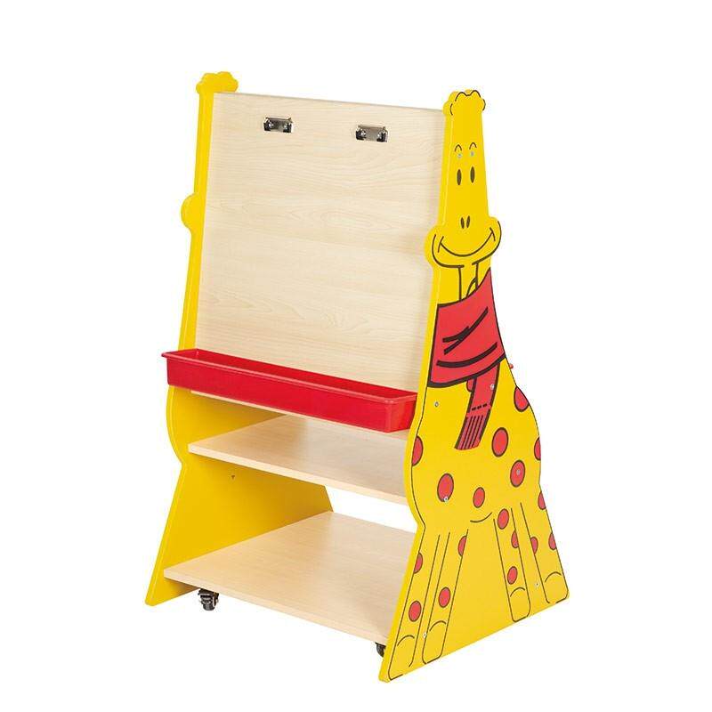 新长颈鹿双面书架多功能收纳画板柜幼儿园早教中心卡通造型收纳柜
