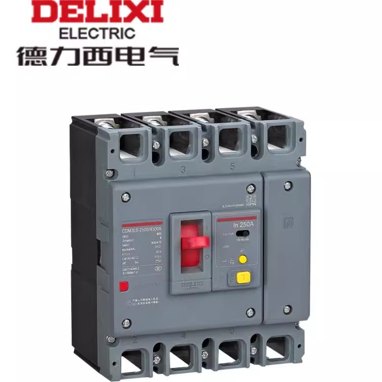 德力西CDM3LS-250S/4300漏电断路器4P125A160A200A塑壳开关漏保