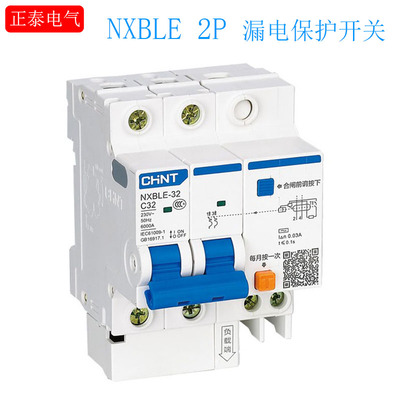 正泰NXBLE-63漏电保护器2P断路器