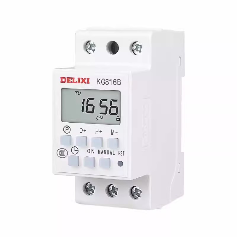 德力西时控开关导轨式中文KG816B英文时间控制器路灯广告定时开关
