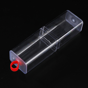长方形水晶管PET收纳透明盒 带挂钩小饰品五金厨房收拾整理盒硬紧