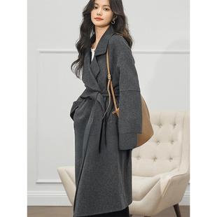 2025年新款双面羊驼绒大衣秋冬装毛呢外套女装中长款羊毛潮