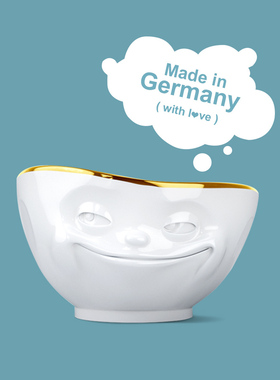 Tassen3D卡通可爱呆萌表情碗金边面碗创意米饭碗大沙拉碗