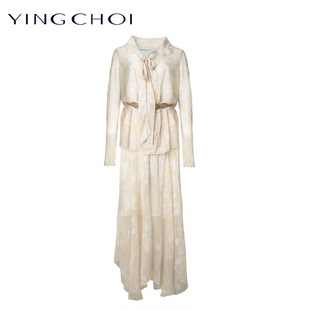【安琪儿专享】YINGCHOI2026春夏季新款印花衬衣套装YXZ26005