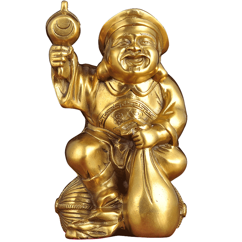 黄铜财神大黑天丰收客厅工艺品