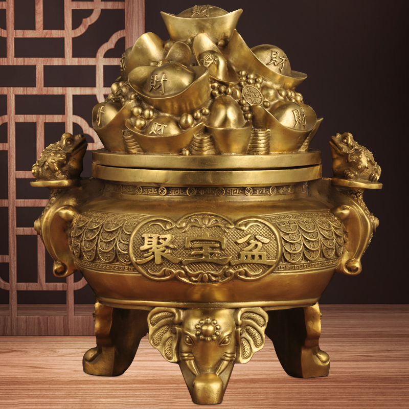 黄铜招财元宝摆件家居客厅