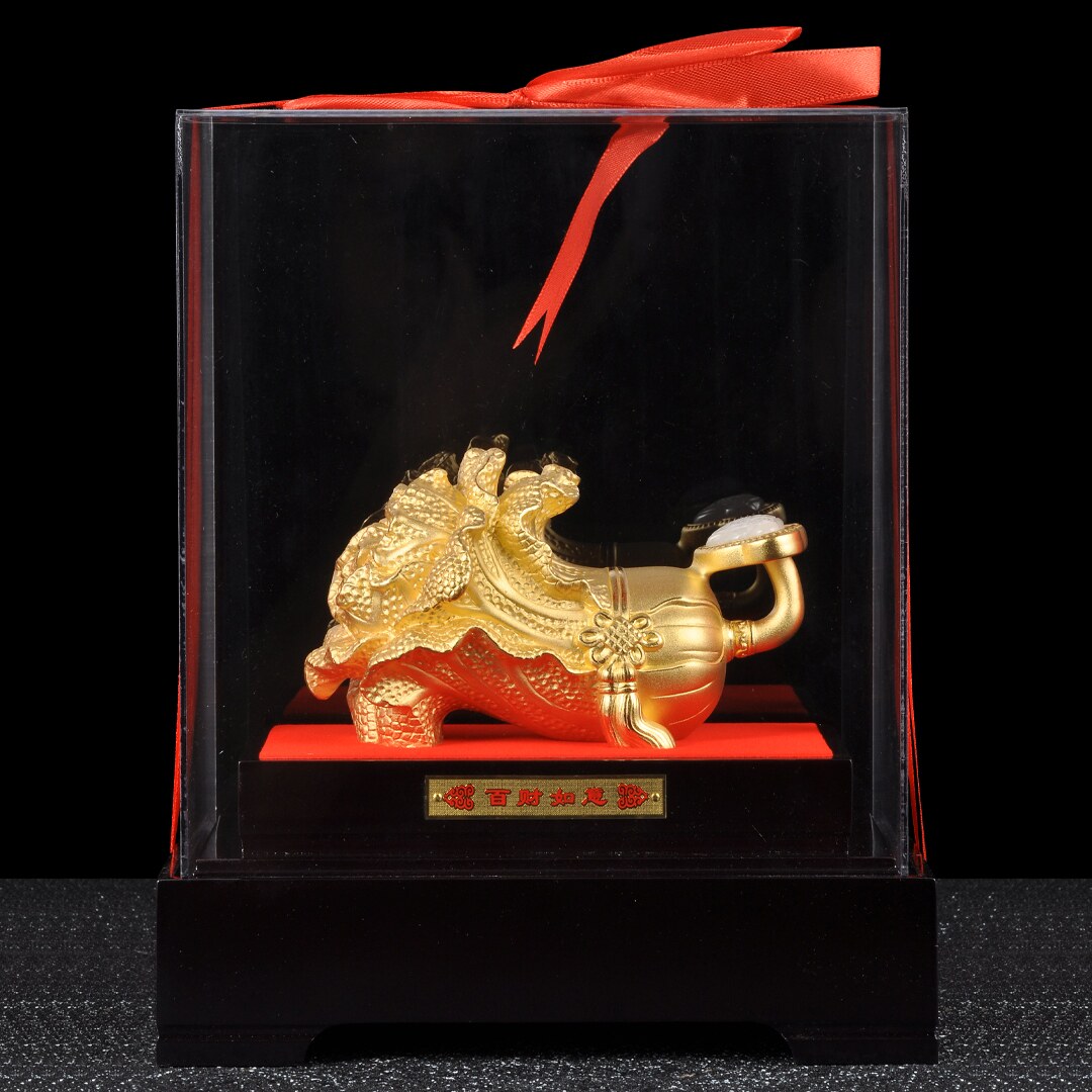 招财白菜摆件绒沙金工艺品百财如意家居客厅玄关装饰品开业送礼品