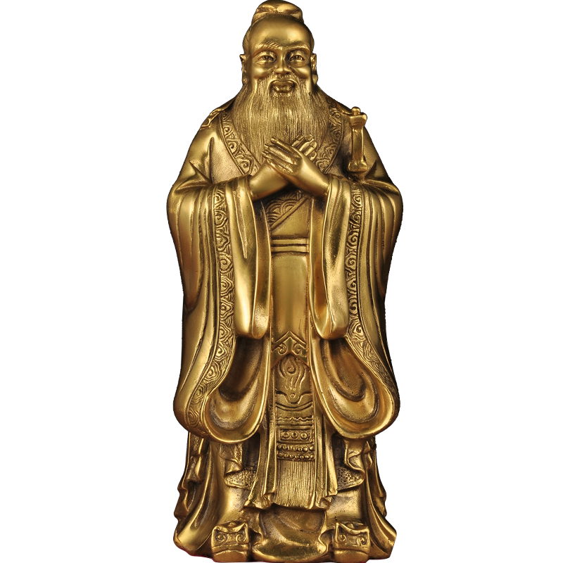 黄铜孔子摆件人物赠送老师庆典