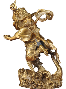 全铜魁星点斗摆件魁星踢斗铜像家居客厅书房电视柜装饰品书桌摆设